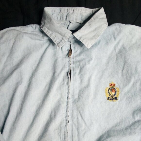 Polo Ralph Lauren Other - Vintage Polo Ralph Lauren Crest Logo Denim Bomber Jacket Parka